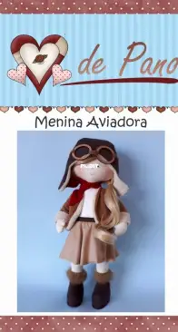 Atelier Coraçao de Pano - Day Carlson - Aviator Girl - Menina Aviadora - Portuguese