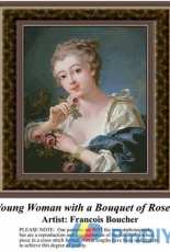 Sunrays Creations RE-800 Young Woman with a Bouquet of Roses.