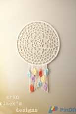 Midknits-Erin black- Dream A Little Dream Dreamcatcher Inspired Wall Hanging (HomDec009)