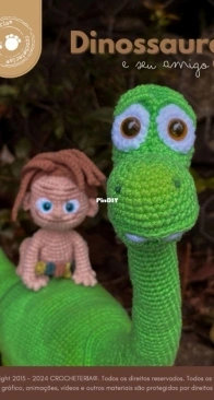 Crocheteriapri - Crocheteriapoa - Priscilla Luiz - Arlo the Dinosaur and his friend - Arlo el Dinosaurio e seu amigo - Portuguese