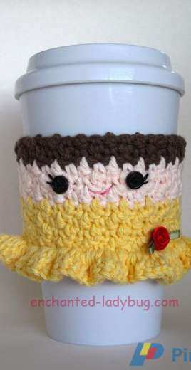 The Enchanted Ladybug - Angie Hale - Crochet Belle Coffee Cup Cozy - Free