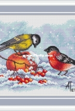 Bullfinch and Titmouse by Anna Petunova
