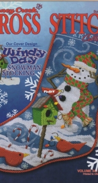Windy Day Snowman Stocking from Stoney Creek Cross Stitch Collection Summer 2022 XSD
