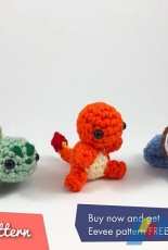 Louies Loops - Louis Mensinger - Pokemon Starters Amigurumi Kawaii Keychain Miniature Doll Plush