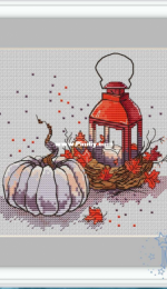 White Pumpkin and Lantern by Mila Vozhd