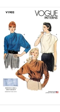 Vogue Patterns - V1902 - Misses Vintage 80s Blouse - Sizes 6-14