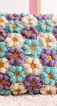 Yarnspirations Design Studio - Puffy Petals Pillow - Free