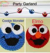 Krafty Shack - Lindsay Vick - Elmo and Cookie Monster Appliques or Party Garlands