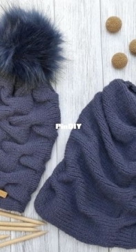 Cable Knit Set – Beanie & Loop – No.109S/E by Woolaffair - German