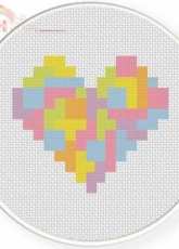 Daily Cross Stitch - Tetris Heart