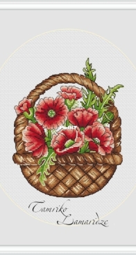Basket of poppies by Tamriko Lamaridze