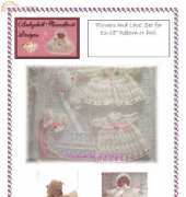 babydoll hand knit D6 flowers and lace set 13-18"
