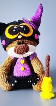 Crochet Wonders Design - Crochet Funny Bear - Olga Kurchenko  - Cat Witch Clothes for 18cm Toy
