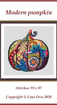 Modern Pumpkin by Lina Ova Cross Stitch