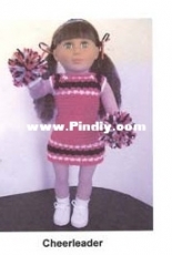 Andees Memories - Cheerleader Outfit Pattern 3 - 18 inches Doll Clothes