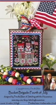 Bucket Brigade - Fouth of July by Stitching with the Housewives from Punch Needle & Primitive Stitcher - Summer 2018 PCS + XSD