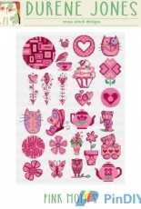Durene Jones Cross Stitch - Pink Motifs
