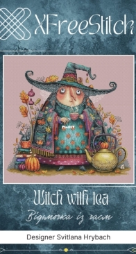 XFreeStitch - 176 - Witch With Tea by Svitlana Hrybach SAGA