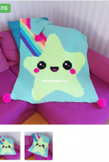 Hobbii Design - Super Cute Design - Jennifer Santos - Kawaii Falling Star Blanket - Dutch - Free
