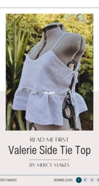 Mercy Makes - Valerie Side Tie Top - Sizes 6-22