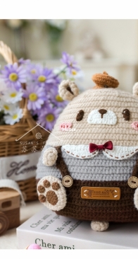 New Mommy Handmade DIY - Su Su Jie Jia - Susans Family -  Cute Boy Backpack - Adorable panda and  Bowtie bear style- Free