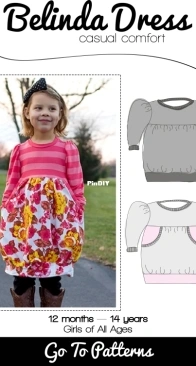 Go To Patterns - Belinda Dress - Kids Sizes 12 Months - 14 Years