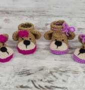One and Two Company- Carolina Guzman- Teddy Bear Booties (Baby Sizes)