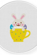Daily Cross Stitch - Easter Teacup Bunny