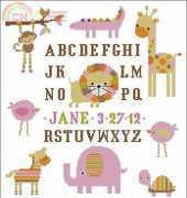 PinoyStitch - Candy Stripe Zoo Girl Sampler