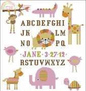PinoyStitch - Candy Stripe Zoo Girl Sampler