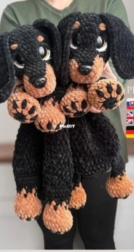 Barunka Crochet - Daniela - Dachshund lovey - Schmusetuch Dackel - Mojkáčik jazvečík - German and Slovak