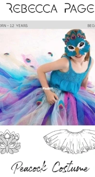 Rebecca Page - Peacock Costume - Sizes Newborn - 12 Years - Free