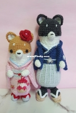 Amigurumi Shibaco in Kimono
