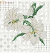 Lilies with blackwork