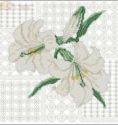Lilies with blackwork