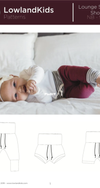 Lowland Kids Patterns - Lounge Sweats/Shorts - Sizes NB - 9/10y