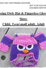Craftymama Creations - Raechel Mayfield - Being Owly Hat and Fingerless Gloves
