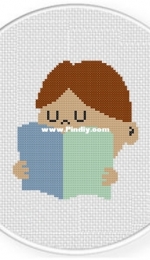 Daily Cross Stitch - Reading Quietly