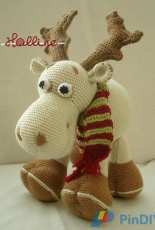 Halline - Halina Krapková - Crocheted Reindeer - Czech