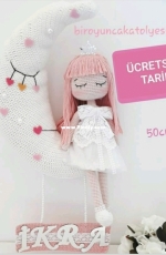 Bir Oyuncak Atölyesi - Moon and Doll Door Hanging- Turkish - Free