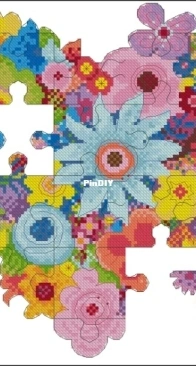 Jigsaw Heart by Emma Congdon from The World of Cross Stitching 359 PCS + XSD