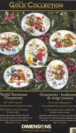 Dimensions - The Gold Collection 8828 Playful Snowmen Ornaments XSD