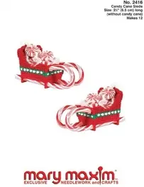 Mary Maxim - 2416 - Candy Cane Sleds - Plastic Canvas