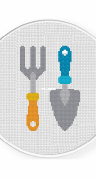 Daily Cross Stitch - Gardening Tools