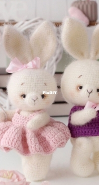 Toys by Ira - Irina Koptsova - Ирина Копцова - Marshmallow Bunnies - Зайки Зефирки - Russian