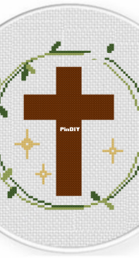 Daily Cross Stitch - Cross Wreath