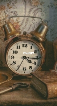 Cross Stitch Love - Alarm Clock Composition by Maria Pulinovich