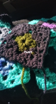 Scrappy Granny Square Sweater for my dog (WIP)