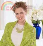 Lion Brand Yarn - LW3338 Romantic Pineapple Shawl - Free