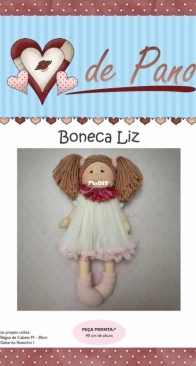 Atelier Coraçao de Pano - Day Carlson - Doll Liz - Boneca Liz - Portuguese